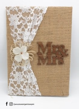 Mr & Mrs Yazılı Nikah Anı Defteri