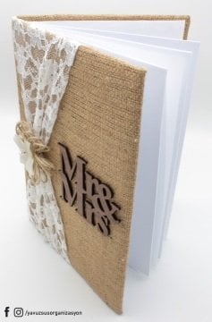 Mr & Mrs Yazılı Nikah Anı Defteri
