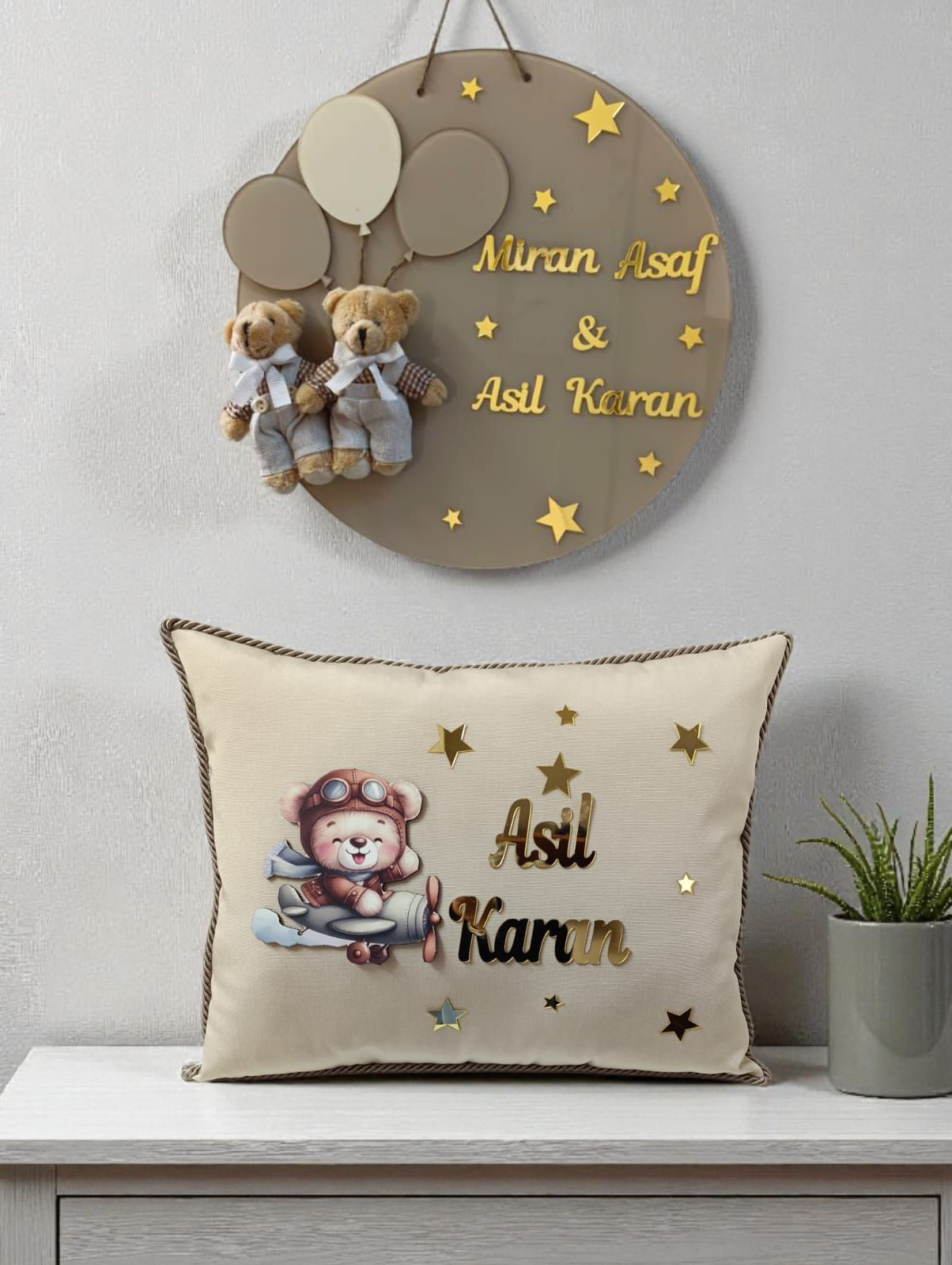 Pleksi kapı süsü & yastık takımı