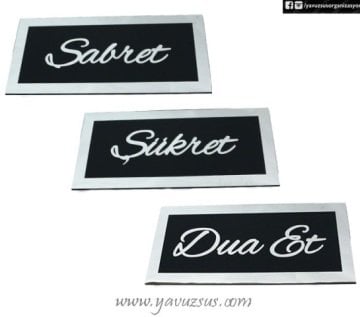 Küçük Boy Sabret & Şükret & Dua Et Takım