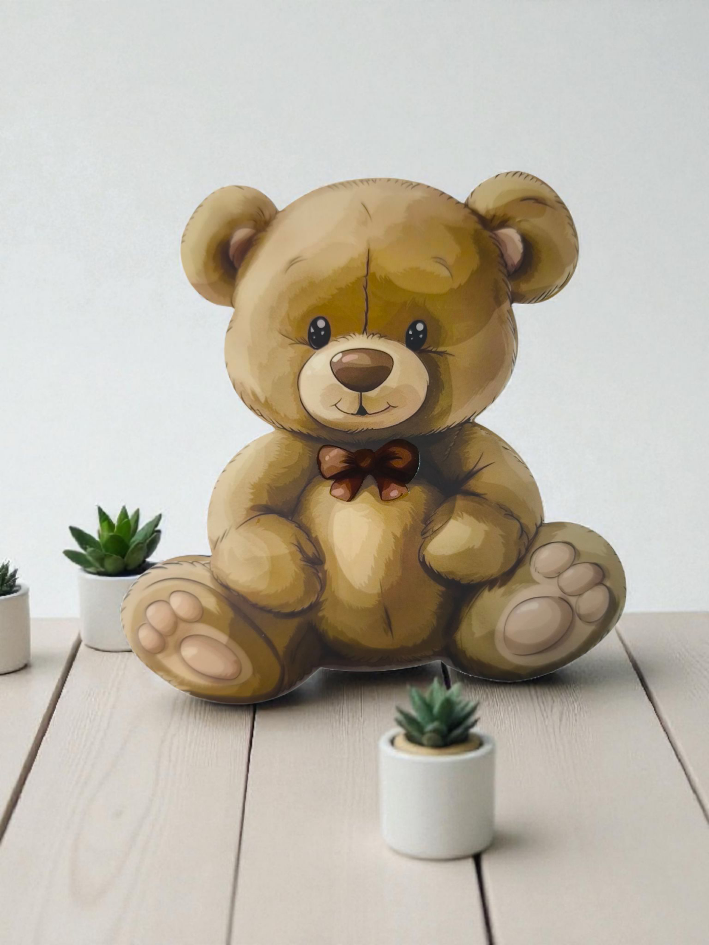 Çift taraf baskılı Kahverengi ayıcık figür(5 adet