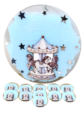 Pleksi kabartmalı Atlıkarınca kapı süsü& 20 ad. hediyelik takım