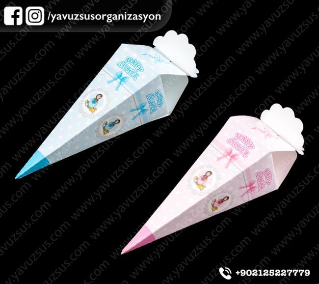 baby shower külah kutu (50 ad)(KLD)) MAVI