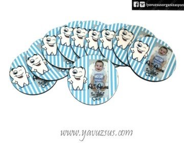 Uv Basklı Diş Figürlü Ahşap Süs(6cm)