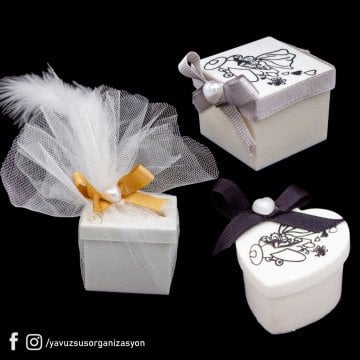 Baskılı Kutu Nikah Hediyeliği (20adet) (5x5x4cm)