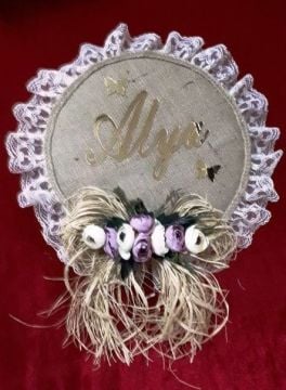 Hasır dantelli kapı süsü