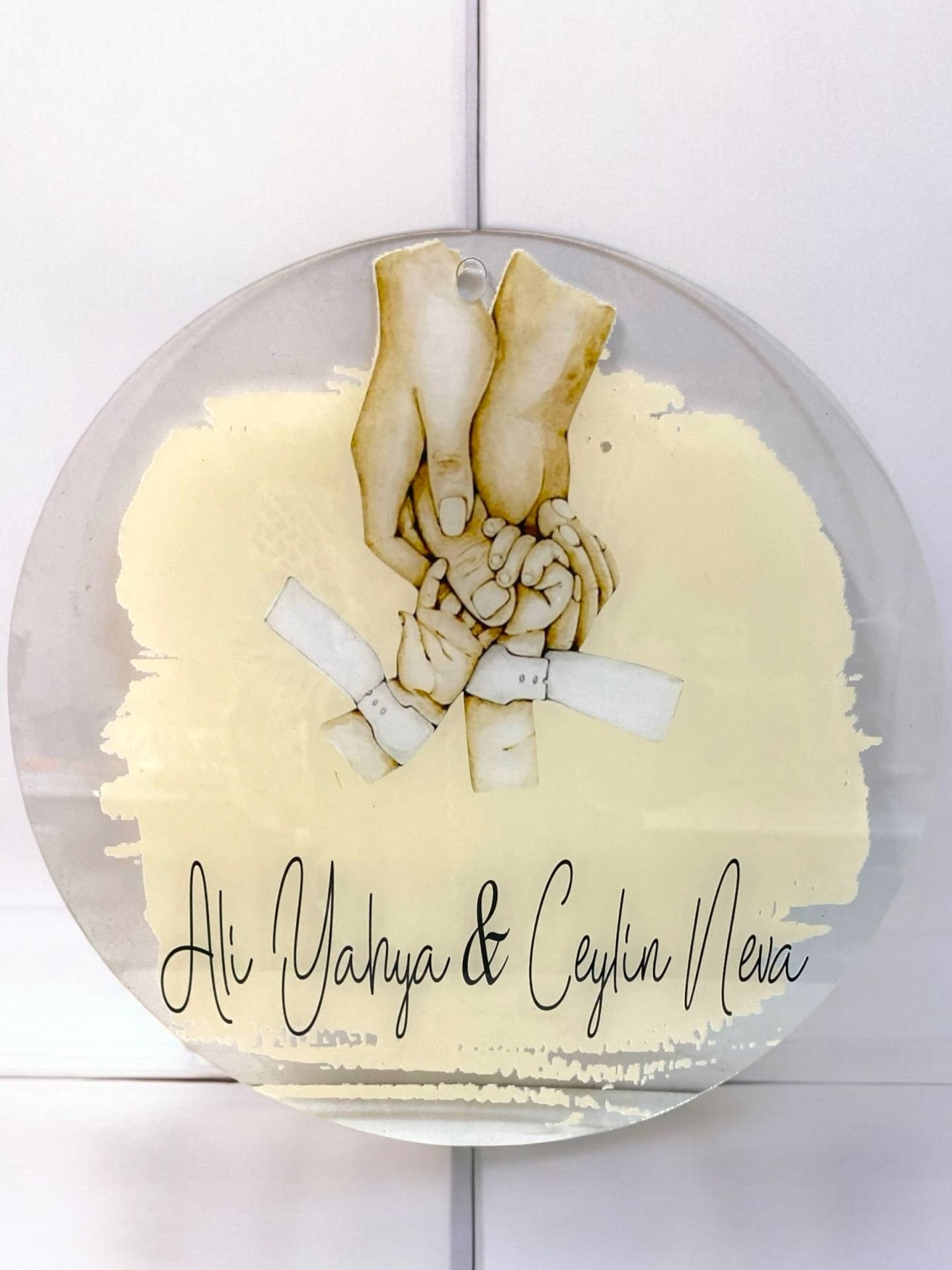 Şeffaf Pleksi üzerine Uv baskılı Kapı süsü(30cm)