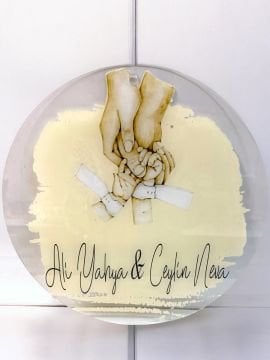 Şeffaf Pleksi üzerine Uv baskılı Kapı süsü(30cm)