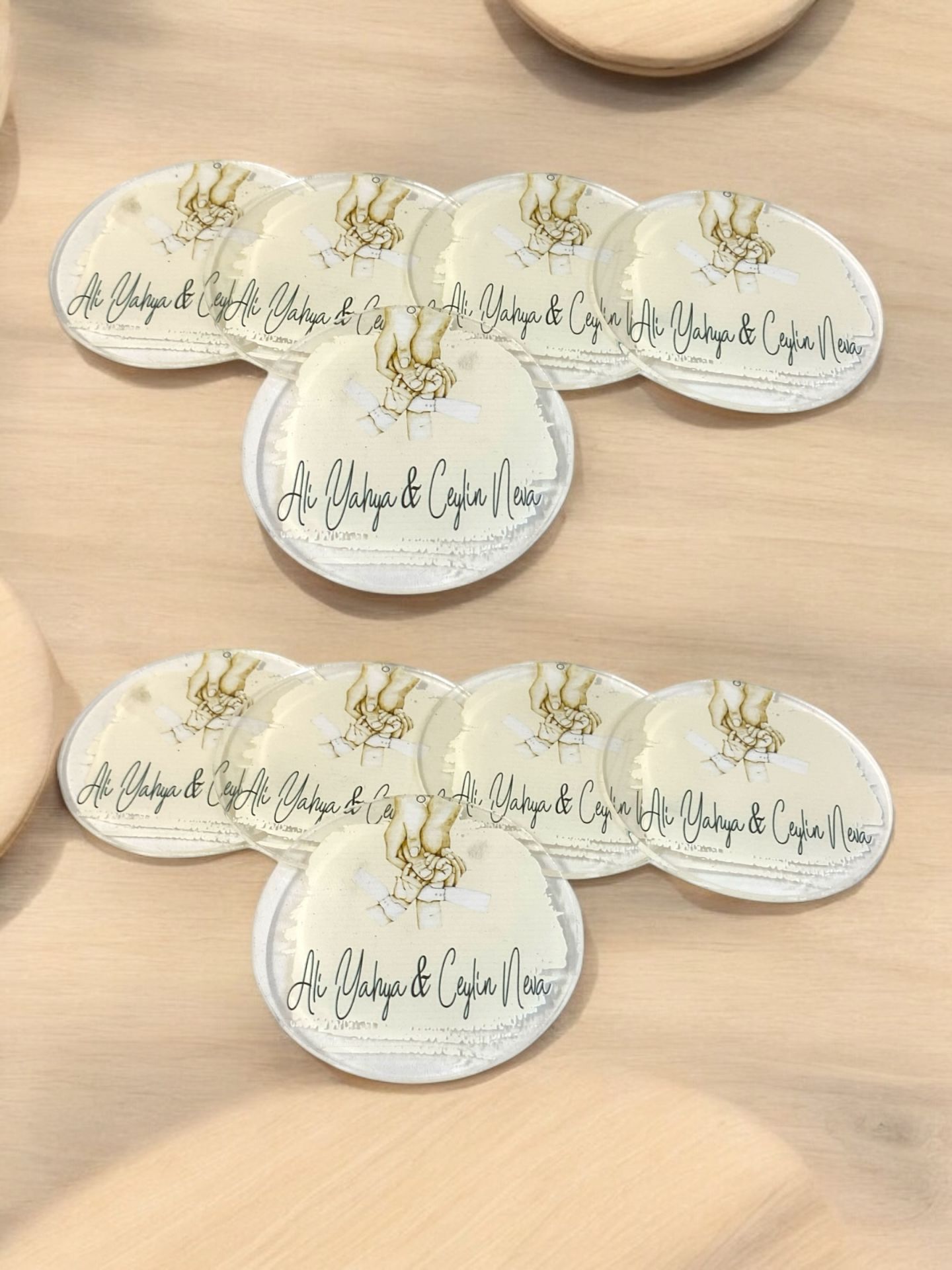 6 cm. Şeffaf Pleksi üzerine Uv baskılı hediyelik(2