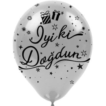 5 Adet İyiki Doğdun Baskılı Metalik Balon