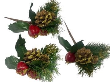 Yılbaşı süsü kozalaklı pike(1 adet)