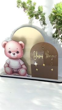 Bebek objeli 3 lü Pleksi isimlik