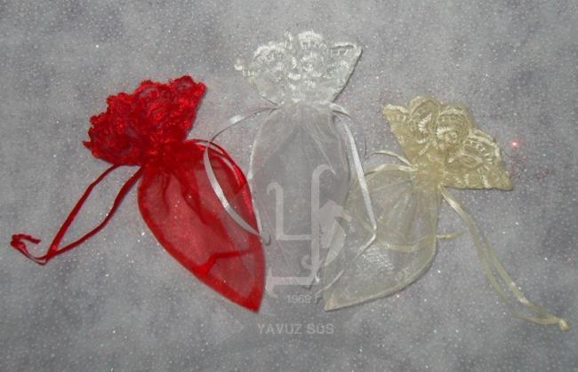 Renkli üçgen kese 24ad KIRMIZI