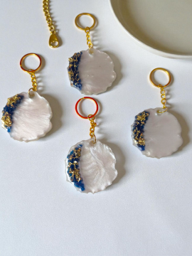 Tırtıklı kumlu Epoksi Anahtarlık