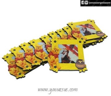Uv Baskılı Winnie The Pooh Konseptli Ahşap Süs