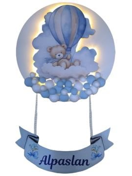 Işıklı Ayıcık Dekorlu Toplu Kapı Süsü