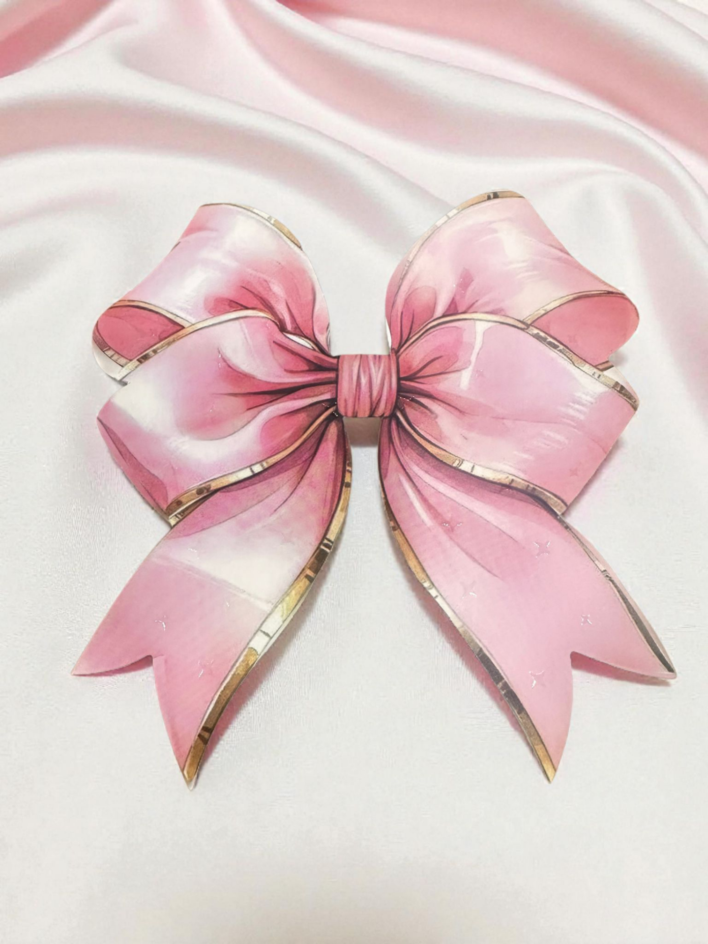 Çift taraf baskılı pembe Kurdele figür(5 adet)