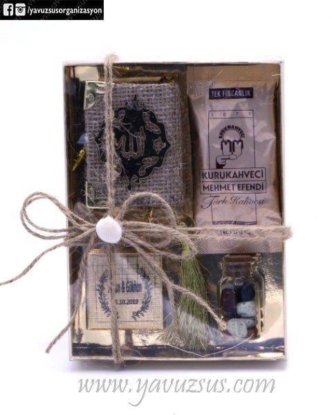 Mini Kuran-ı Kerim li Şeker & Çikolata & Kahve Set