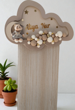 Sütlü kahve Püsküllü Işıklı bulut kapı süsü