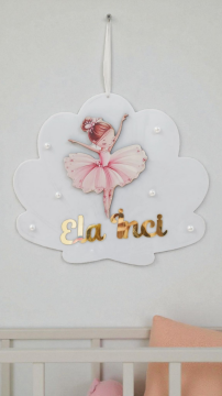 İnci dekorlu İstiridye Pleksi Kapı süsü