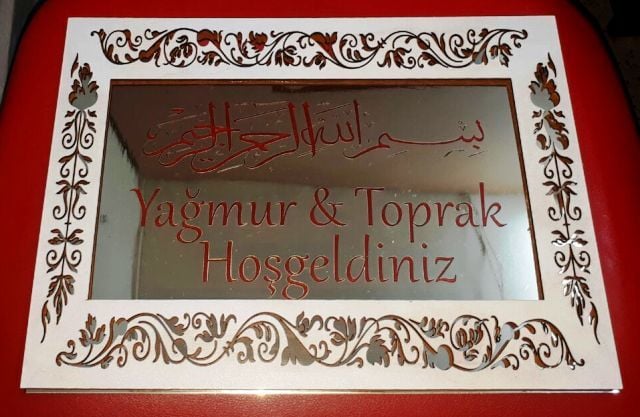 pleksi zeminli ahşap çerçeve 25x35