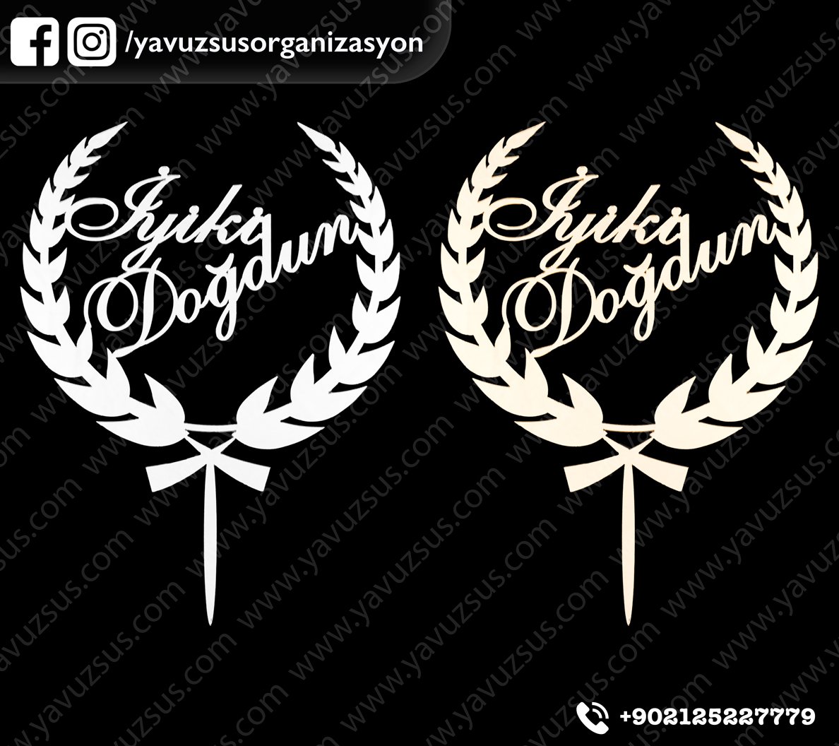 Pleksi zeytin dalı iyiki doğdun çubuk (17x23)