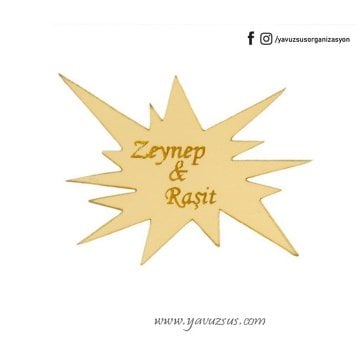 Dalgalı yıldız pleksi  (4*3cm)1mm