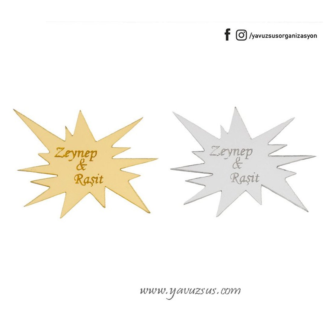 Dalgalı yıldız pleksi  (4*3cm)1mm