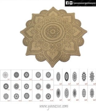 Şekilli Mandala Ahşap Boyama Hobi Malzemesi