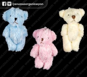 Peluş saçaklı küçük ayıcık MAVI