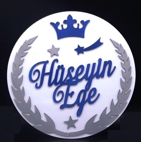 İsme Özel Zeytin Dallı Yuvarlak Kapı süsü