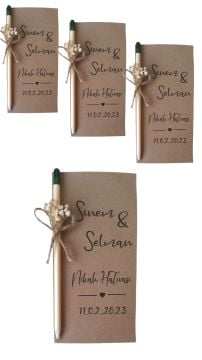 Kraft Dekorlu Tohumlu Kalem Hediyelik(20 Adet)