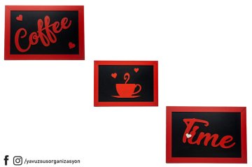 Coffee Time Üçlü Set Duvar Süsü