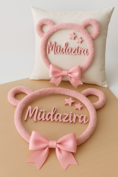 Pleksi & Ahşap üstüne kulaklı kapı Süsü&Yastık Takımı