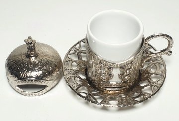 Kapaklı metal fincan GUMUS