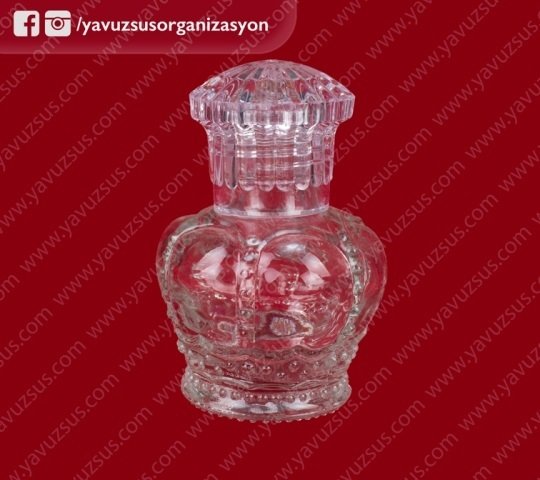 Taç cam kolonya şisesi (50cc)(Kral Şişe)