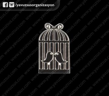 aynalı kuş kafesi sticker (25 ad)