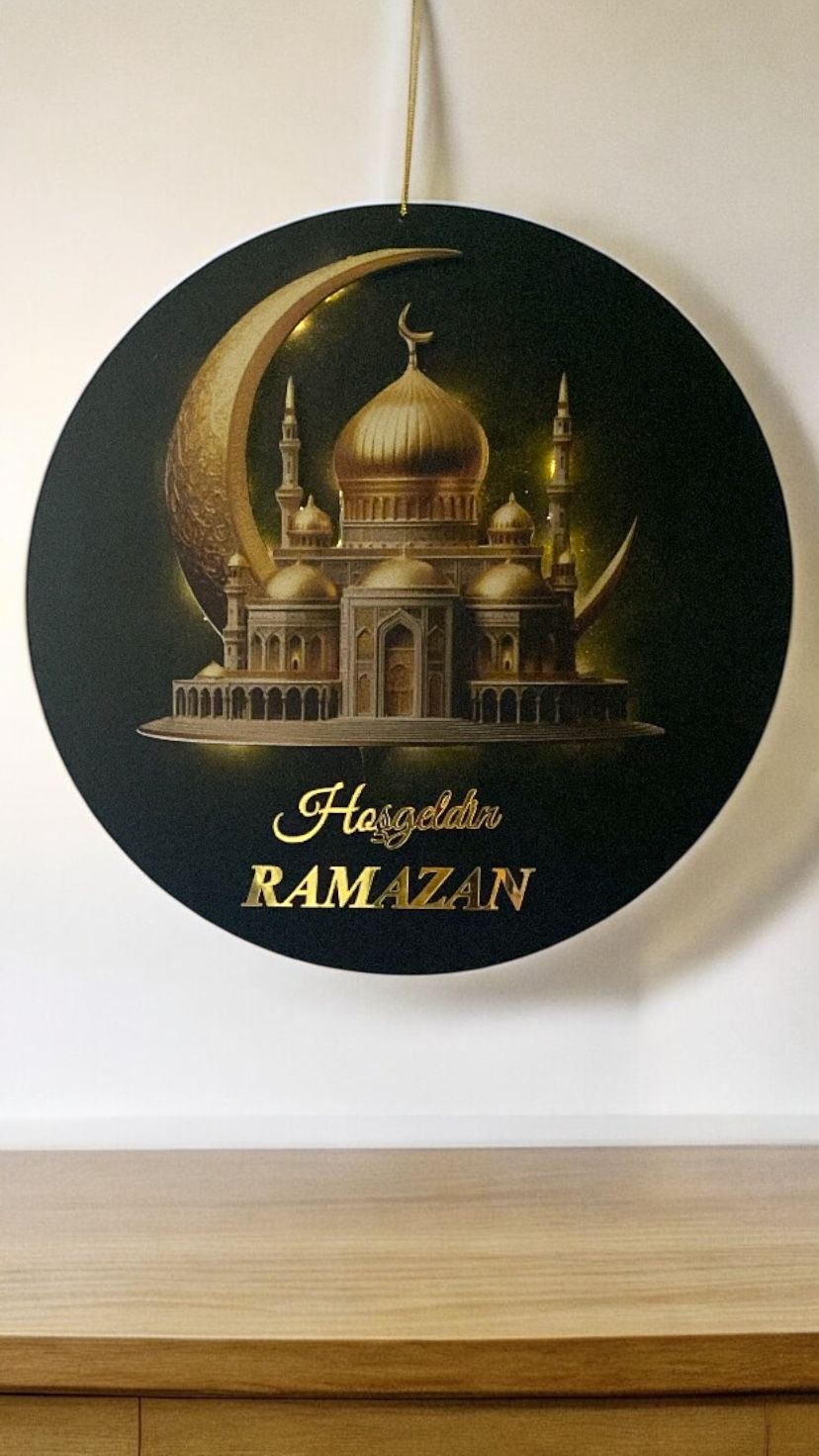 Cami Desenli Işıklı Ramazan Kapı & Duvar Süsü