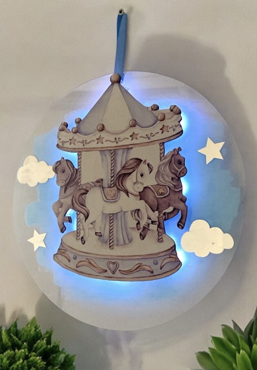 AtlıKarınca Dekorlu Işıklı Pleksi K.süsü