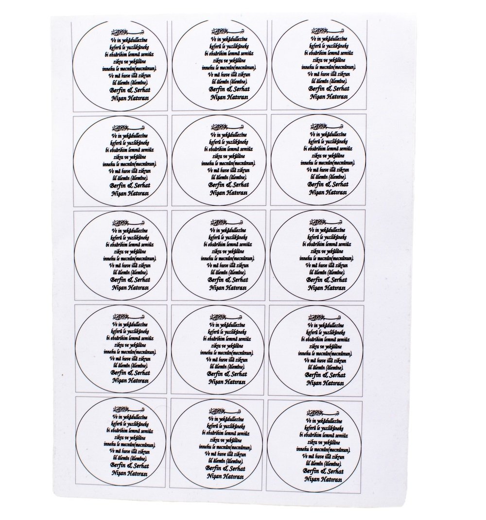 Şeffaf Etiket (15 Adet)