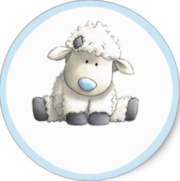 Bebek Yuvarlak etiket 1 Sayfa (54Adet)