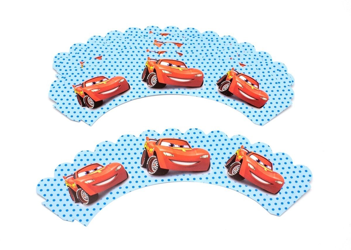 şimşek mcqueen cup cake süsü (12 adet)