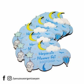 UV Baskılı Kişiye Özel Hoşgeldin Bebek Süsü(8x6cm)