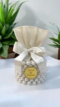 İncili Pleksili Keseli Çanta