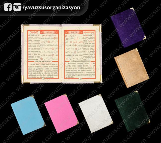 kadife kaplı yasin-i şerif PEMBE