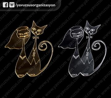 bıyıklı gelin damat kedi