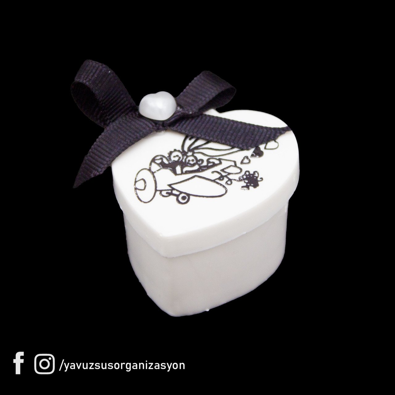 Baskılı Kutu Nikah Hediyeliği (20adet) (5x5x4cm) KALP