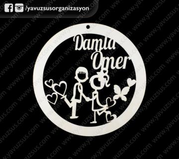 yuvarlak ahşap gel.dam.özel tasarım kapı süsü