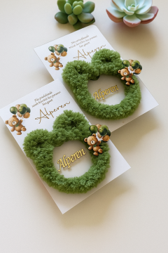 Kartlı kulaklı tüylü bebek hediyelik(20 adet)