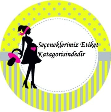 Bebek Yuvarlak etiket 1 Sayfa (54Adet)